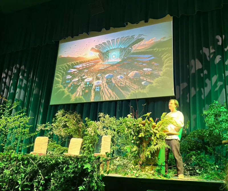 Connor Bryant speaking at Bryanston Future Roots Festival